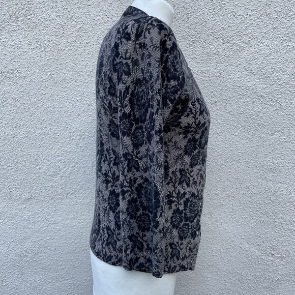 Lamb Boudoir Women's M Silk Lined Stretch Cashmere Sweater Cardigan L.A.M.B. Y2K - Picture 3 of 11